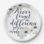 Elegant Floral vergeet het verschil nooit Papieren Bordje (Voorkant)