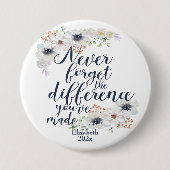 Elegant Floral vergeet het verschil nooit Ronde Button 7,6 Cm (Voorkant)