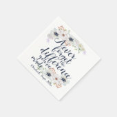 Elegant Floral vergeet het verschil nooit Servet (Hoek)