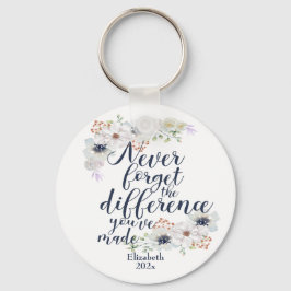 Elegant Floral vergeet het verschil nooit Sleutelhanger