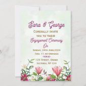 Elegant Floral Verloving Uitnodiging (Voorkant)