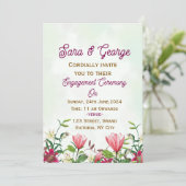 Elegant Floral Verloving Uitnodiging (Staand voorkant)