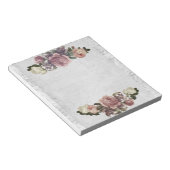 Elegant Floral Victoriaans zwart-wit Notitieblok (Schuin)