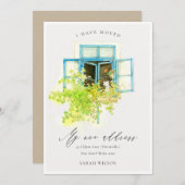 Elegant Floral Vine Window I heeft Kaart verplaats (Voorkant / Achterkant)