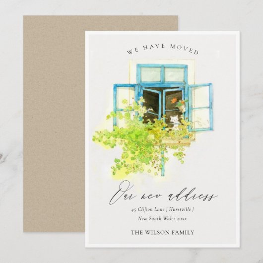 Elegant Floral Vine Window We hebben Kaart verplaa (Voorkant / Achterkant)