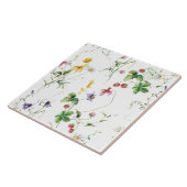 Elegant Floral Vines Strawvberry Design Tegeltje (Zijkant)