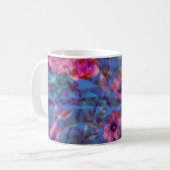 Elegant Floral Violet Roos Patroon Koffiemok (Voorkant links)