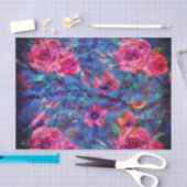 Elegant Floral Violet Roos Patroon Tissuepapier (Craft)
