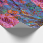 Elegant Floral Violet Roos Pattern Wrapping Paper Cadeaupapier (Hoek)