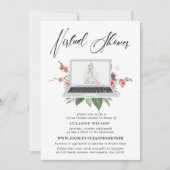 Elegant Floral Virtual Vrijgezellenfeest Kaart (Voorkant)