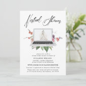 Elegant Floral Virtual Vrijgezellenfeest Kaart (Staand voorkant)