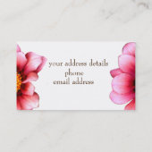 Elegant floral Visitekaartje (Achterkant)