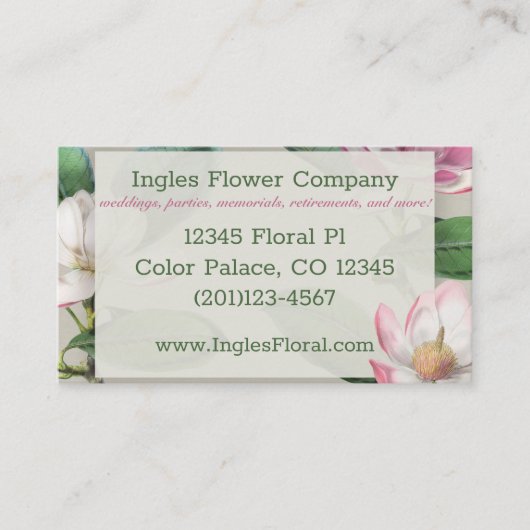 Elegant Floral Visitekaartje (Voorkant)
