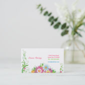 Elegant Floral Visitekaartje (Staand voorkant)