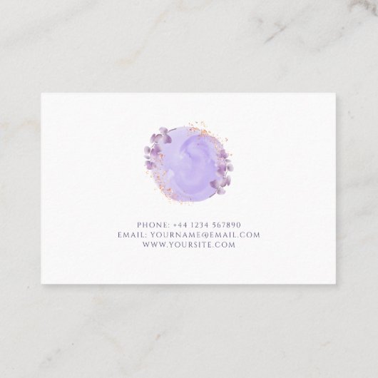 Elegant floral visitekaartje (Achterkant)