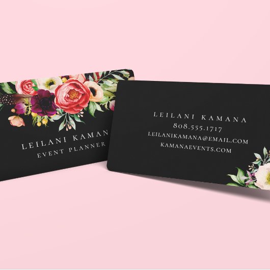 Elegant Floral Visitekaartje