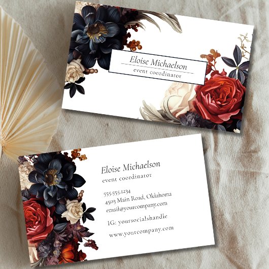 Elegant Floral Visitekaartje