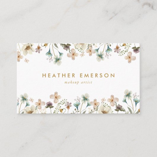 Elegant Floral Visitekaartje (Voorkant)