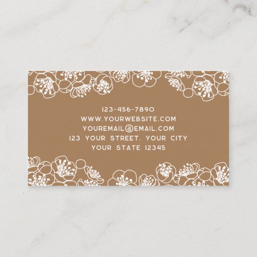 Elegant Floral Visitekaartje (Achterkant)