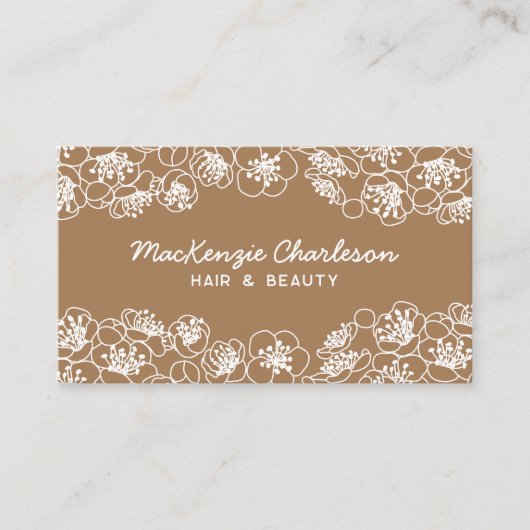 Elegant Floral Visitekaartje (Voorkant)