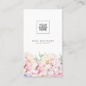 Elegant Floral Visitekaartje met QR-code (Voorkant)