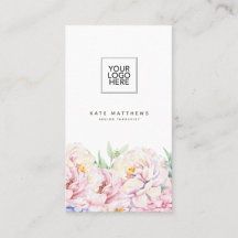 Elegant Floral Visitekaartje met QR-code