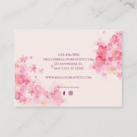 Elegant Floral Visitekaartje ontwerp (Achterkant)