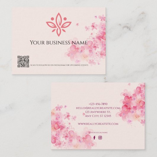 Elegant Floral Visitekaartje ontwerp (Voorkant / Achterkant)