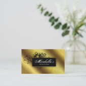 Elegant Floral Visitekaartje Salon Spa Gold (Staand voorkant)