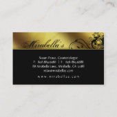 Elegant Floral Visitekaartje Salon Spa Gold (Achterkant)