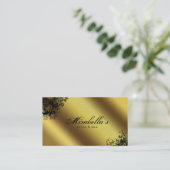 Elegant Floral Visitekaartje Salon Spa Gold 2 (Staand voorkant)