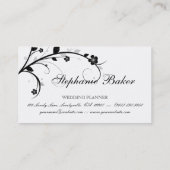 Elegant Floral Visitekaartje zwart-wit (Achterkant)