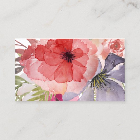 Elegant Floral Visitekaartjes (Achterkant)