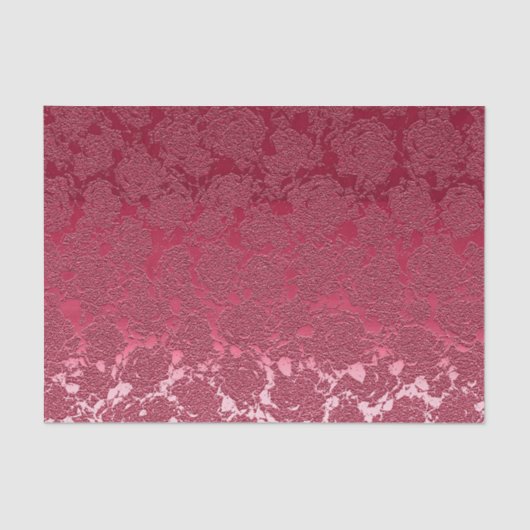 Elegant Floral Viva Magenta Roze Patroon Tissuepapier (Voorkant)