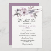 Elegant Floral Vow Renewal Jubileum Uitnodiging (Voorkant / Achterkant)