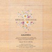 Elegant Floral Vrijgezellenfeest Acryl Uitnodigingen (Voorkant)