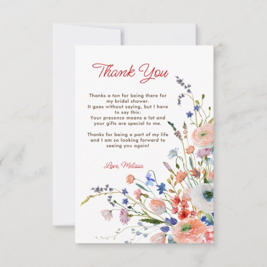 Elegant Floral Vrijgezellenfeest Bedankkaart (Voorkant)