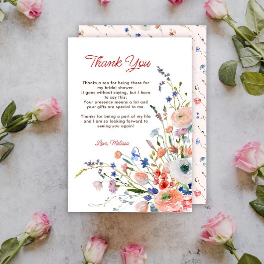 Elegant Floral Vrijgezellenfeest Bedankkaart