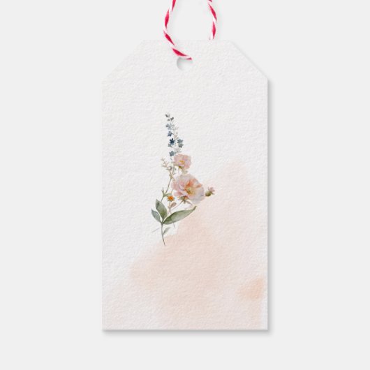 Elegant Floral Vrijgezellenfeest Dank u wel voor d Cadeaulabel (Achterkant)