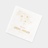 Elegant Floral Vrijgezellenfeest Folie Servetten (Links)