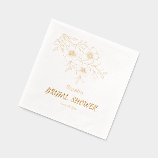 Elegant Floral Vrijgezellenfeest Folie Servetten (Links)