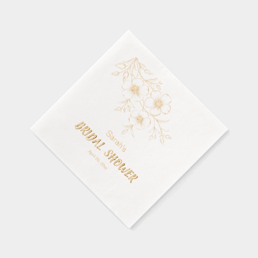 Elegant Floral Vrijgezellenfeest Folie Servetten (Rechts)