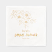 Elegant Floral Vrijgezellenfeest Folie Servetten (Voorkant)