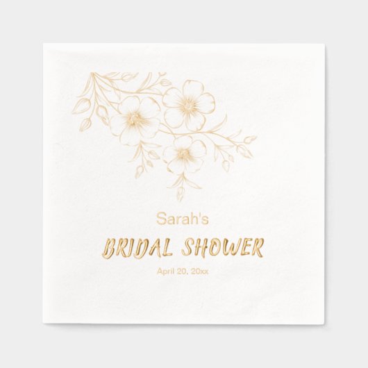 Elegant Floral Vrijgezellenfeest Folie Servetten (Voorkant)