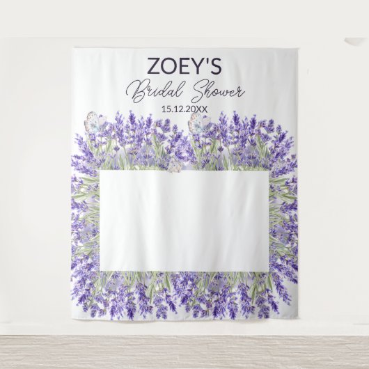 Elegant Floral Vrijgezellenfeest Foto Booth Backdr Wandkleed (Voorkant)