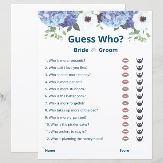 Elegant Floral Vrijgezellenfeest Game (Voorkant / Achterkant)