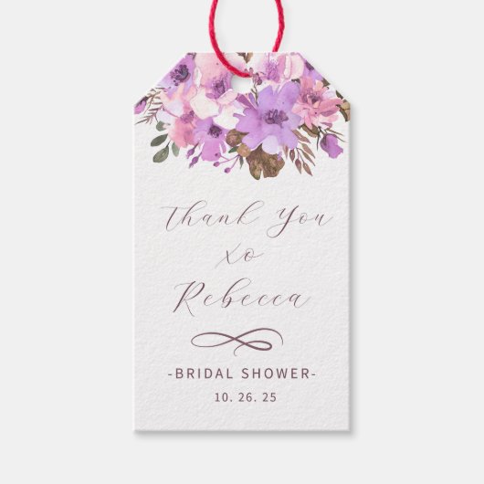 Elegant Floral Vrijgezellenfeest Gift Label Cadeaulabel (Voorkant)