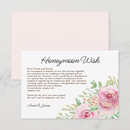 Elegant Floral Vrijgezellenfeest Informatiekaartje (Voorkant / Achterkant)