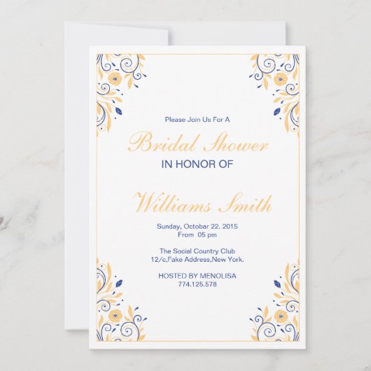 Elegant Floral Vrijgezellenfeest Invitaton Card Kaart (Voorkant)