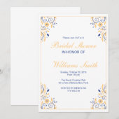 Elegant Floral Vrijgezellenfeest Invitaton Card Kaart (Voorkant / Achterkant)
